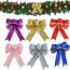WISHMADE - Bow Shape Flannel Christmas Decoration Xmas Tree Hanging Ornaments Festival Gold