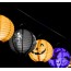 WISHMADE - Halloween Led Paper Pumpkin Ghost Hanging Lantern Light Holiday Party Decor Purple