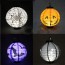 WISHMADE - Halloween Led Paper Pumpkin Ghost Hanging Lantern Light Holiday Party Decor Purple