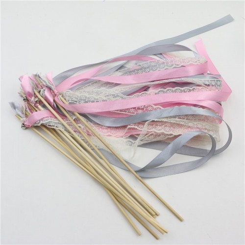 VAKIND - 20 Pcs Lot Twirling Streamers Wedding Favor Ribbon Fairy Sticks Wands With