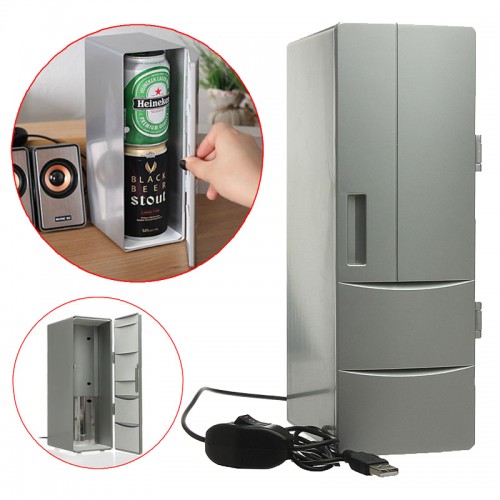 CAN-FLY - Mini Usb Pc Laptop Fridge Freezer Refrigerator Beverage Drinks Can Cooler Warmer