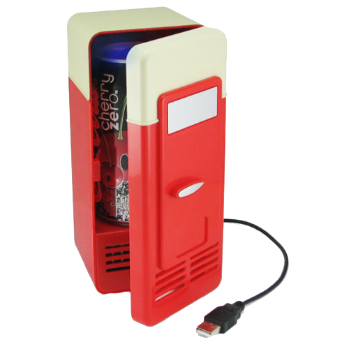 CAN-FLY - Usb Powered Mini Fridge Drink Cans Cooling Fridge Cooler And Warmer Gift Red