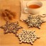 CRYSTAL - Wooden Carved Snowflake Xmas Mug Coasters Chic Holder Coffee Tea Drinks Cup Mat F