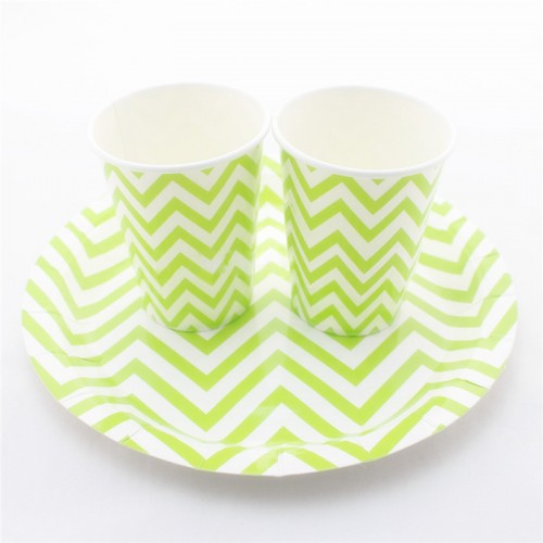 DODO - Designs Party Tableware Set Kid Birthday Party Suplies Party Paper Plates And Paper Cups For People Use Green Wave