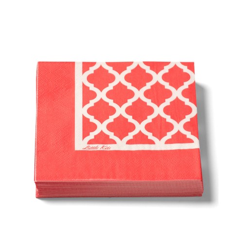 AURELIA - 20 Paper Napkin Moroccan Tile Trellis Red Serviette Premium Party Christmas