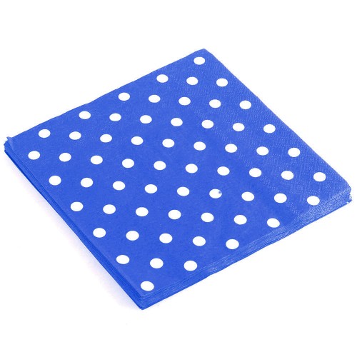 AURELIA - 20 Pcs Dark Blue Polka Dot Paper Napkins Tableware Serviettes Dinner Napery Party