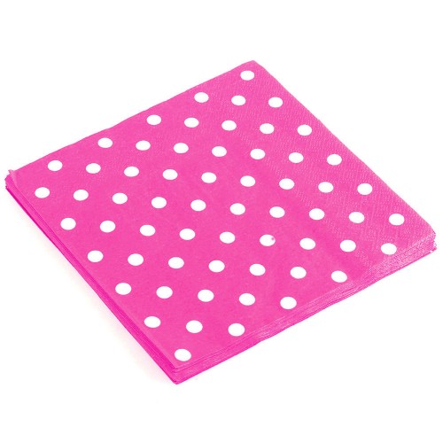 AURELIA - 20 Pcs Rose Red Polka Dot Paper Napkins Tableware Serviettes Dinner Napery Party