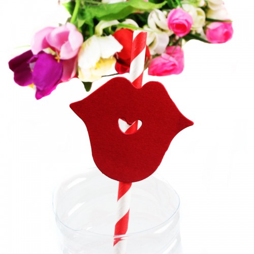 DODO - Red Color Paper Red Lips Stickers For Food Drink Picks Or Straws 200 Pcs Lot