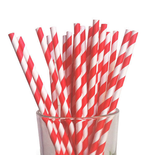 DODO - Retro Vintage Striped Paper Drinking Straws 25pk Red And White Stripe Straw