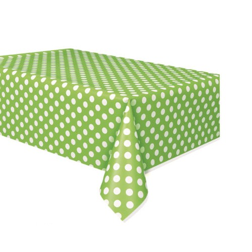 LAIMI - Polka Dots Spots Rectangle Plastic Tablecover Table Cloth Party Supplies Wedding Green