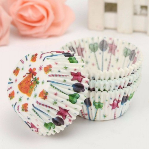 DODO - 100 Pcs Paper Cake Cup Liners Baking Cupcake Cases Wrapper Muffin Dessert Party Star