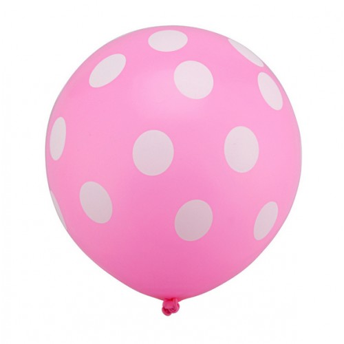 OURLOVE - 12 Pcs Latex Polka Dot Balloon For Party Wedding Birthday Decoration Pink