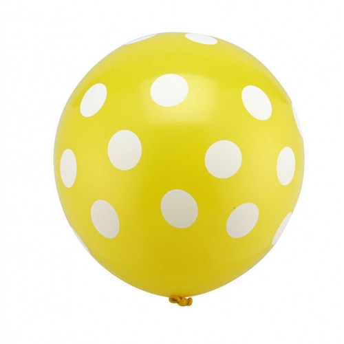 OURLOVE - 12 Pcs Latex Polka Dot Balloon For Party Wedding Birthday Decoration Yellow