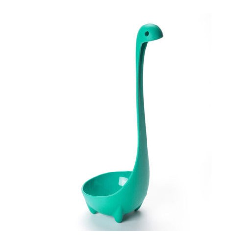 LX - 1 X Long Handle Nessie Soup Ladle Vertical Plastic Spoon Loch Ness Monster Spoons Blue