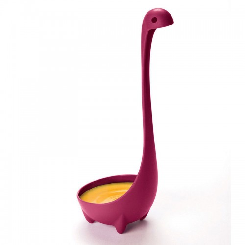 LX - 1 X Long Handle Nessie Soup Ladle Vertical Plastic Spoon Loch Ness Monster Spoons Purple