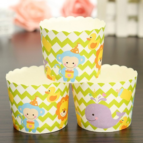 CHARM - 50 Pcs Xmas Paper Cake Cup Cupcake Cases Baking Muffin Dessert Party Duck And Monkey