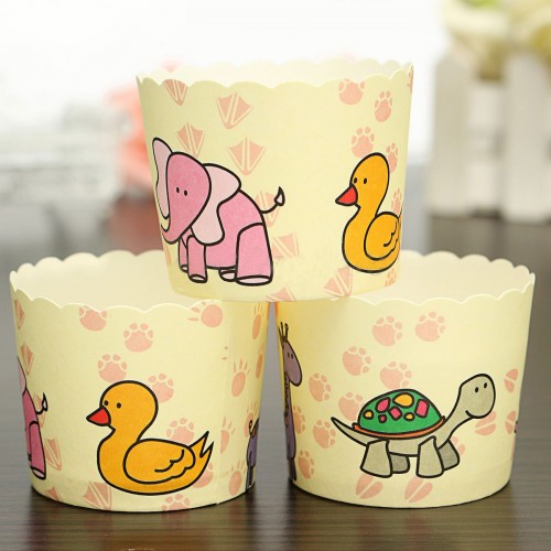 CHARM - 50 Pcs Xmas Paper Cake Cup Cupcake Cases Baking Muffin Dessert Party Elephant