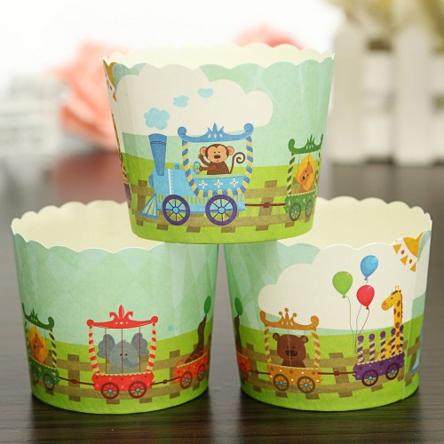 CHARM - 50 Pcs Xmas Paper Cake Cup Cupcake Cases Baking Muffin Dessert Party Giraffe