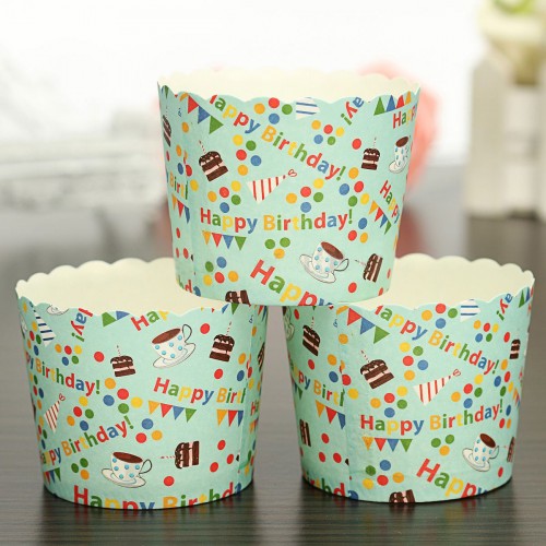 CHARM - 50 Pcs Xmas Paper Cake Cup Cupcake Cases Baking Muffin Dessert Party Happy Birthday