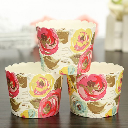 CHARM - 50 Pcs Xmas Paper Cake Cup Cupcake Cases Baking Muffin Dessert Party Tempera