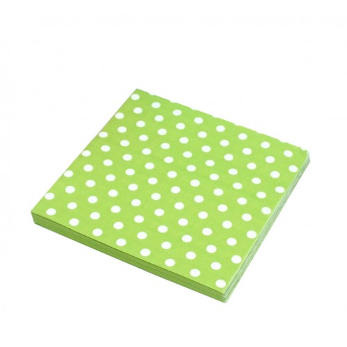 AURELIA - 60 Pcs Lot 2 Layer Mix Polka Dot Wedding Paper Napkin Supplies Party Green