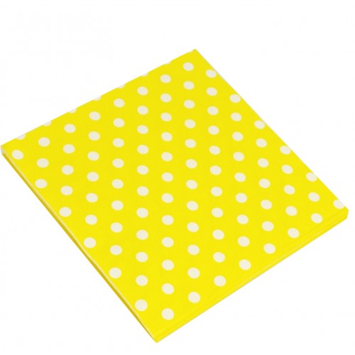 AURELIA - 60 Pcs Lot 2 Layer Mix Polka Dot Wedding Paper Napkin Supplies Party Yellow