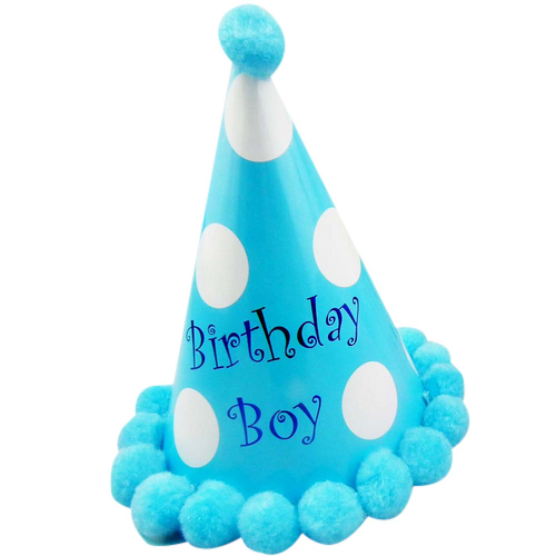 DREAMY - Baby Birthday Party Supplies Cap Props Pompon Hat Blue