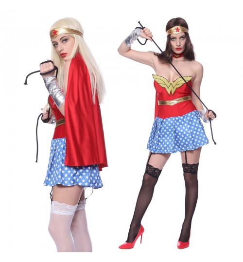 MABOOBIE - Ladies Womens Sexy Superwoman Superhero Fancy Dress Wonder Party Costume