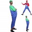 MABOOBIE - Mens Super Mario Brothers Bros Costume Hat Moustache Party Fancy Dress Blue Red