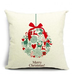 LX - New Year Xmas Home Decor Cotton Cushion Cover Throw Sofa Pillow 17 Inch Christmas