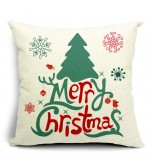 LX - New Year Xmas Home Decor Cotton Cushion Cover Throw Sofa Pillow 17 Inch Christmas Trees