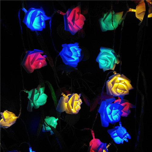 YIYANG - 20LED Rose LED String Lights Battery Wedding Birthday Decoration Lightings Rose