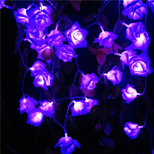 YIYANG - 20LED Rose LED String Lights Battery Wedding Birthday Decoration Lightings Rose