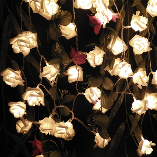 YIYANG - 20LED Rose LED String Lights Battery Wedding Birthday Decoration Lightings Rose