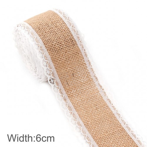 FENGRISE - Burlap Ribbon 5M Vintage Wedding Centerpieces Decoration