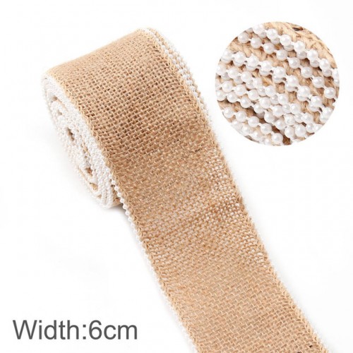 FENGRISE - Burlap Ribbon 5M Vintage Wedding Centerpieces Decoration