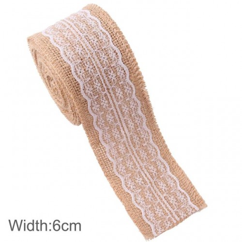 FENGRISE - Burlap Ribbon 5M Vintage Wedding Centerpieces Decoration