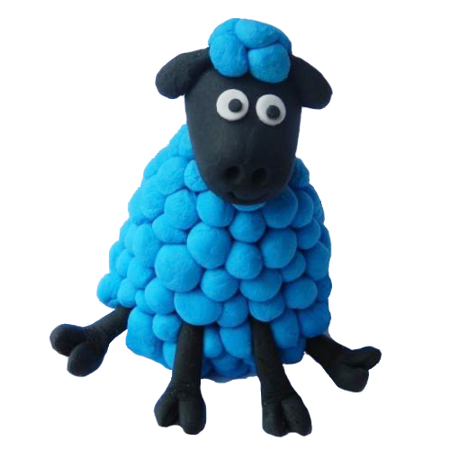 OURLOVE - 3d Sheep Cake Decoration Farm Barnyard Topper Shaun Animal Baby Blue