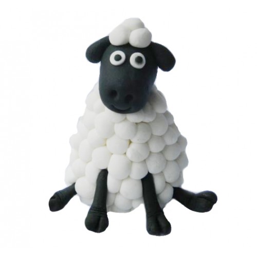 OURLOVE - 3d Sheep Cake Decoration Farm Barnyard Topper Shaun Animal Baby White