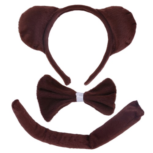 OEM - Animal Zebra Tail Ear Headband Bow Tie 3 Pcs Party Monkey