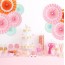 LX - 15 Cm Fans Party Wedding Birthday Hanging Decoration Red