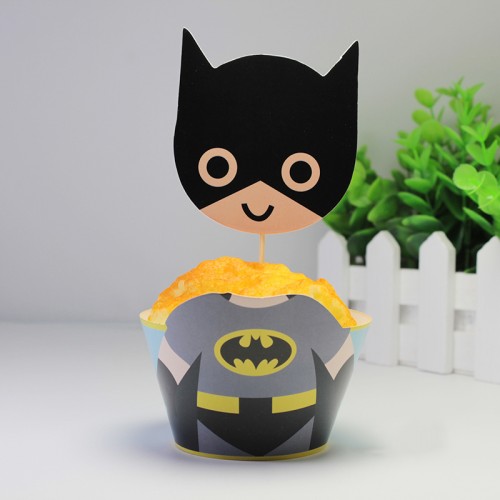 LX - 24 Pcset Avengers Paper Cupcake Birthday Party Decoration Batman