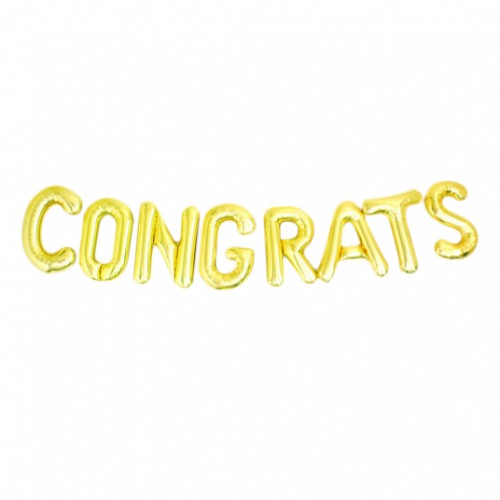 OEM - 8Pcs Congrats Gold Silver Foil Ballon Graduation