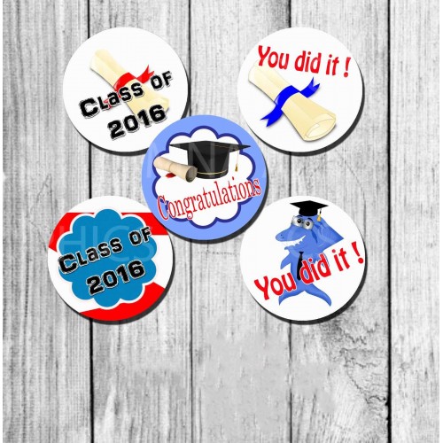 OEM - graduation cupcake topper 2 inch graduation