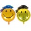 OEM - Graduation Foil Balloon Smiling Face Hat Balloon Yellow