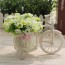 OEM - White Tricycle Bike Design Flower Basket Storage Container Party