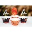 DODO - 24 Set Basketball Sports Cupcake Wrappers Toppers Kids Birthday Party Supplies