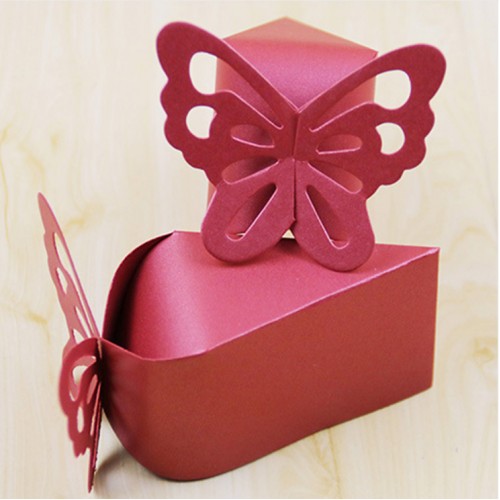 DODO - Triangle Butterfly Paper Candy Chocolate Gift Box Red