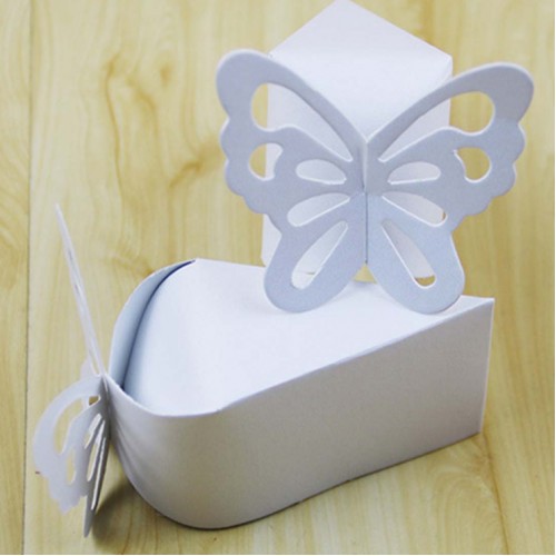 DODO - Triangle Butterfly Paper Candy Chocolate Gift Box White