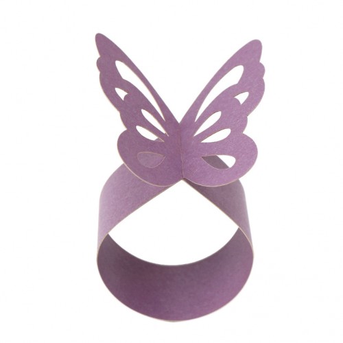 OEM - 50Pcslot Butterfly Bulk Paper Napkin Rings And Holders Purple